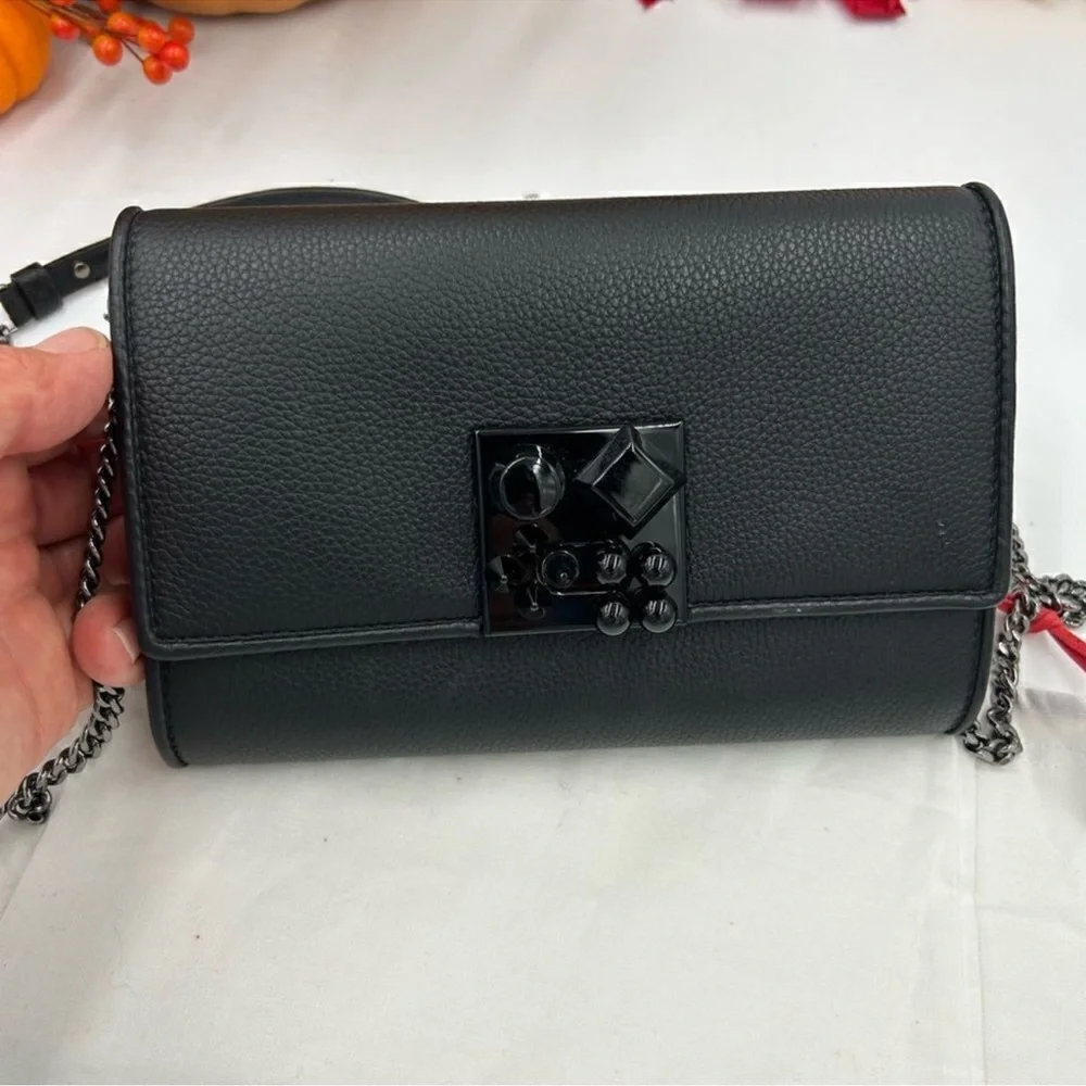 Christian Louboutin Carasky leather clutch/shoulder bag made in Italy - Picture 4 of 10